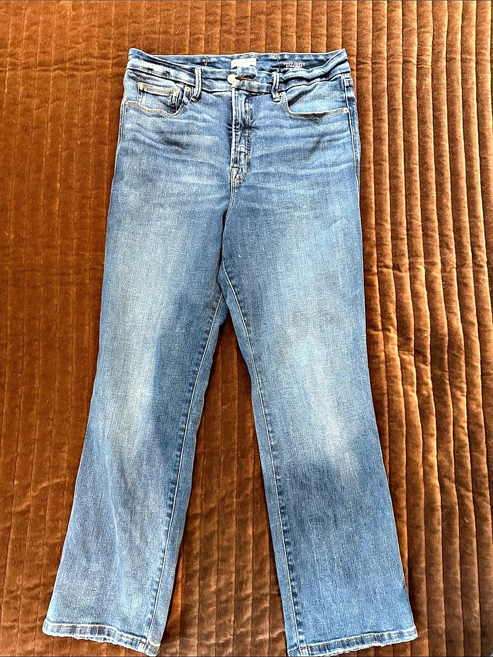 Good American Good Curve Straight Leg Straight Leg Jeans Waist 12 Like New